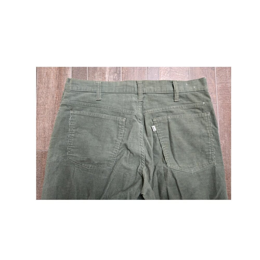 STYLISH LEVI'S GREEN CORDUROY FLARED JEANS 32X32 WIDE LEG HIPSTER JEANS - Picture 5 of 7